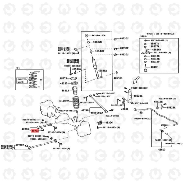 بوش میل تعادل اکسل عقب تویوتا لندکروز اتاق 100 1998-2007 برند شماکو - تصویر 5