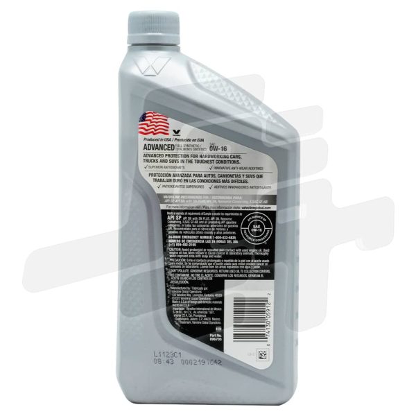 روغن موتور والوالین Advanced 0W-16 - تصویر 2