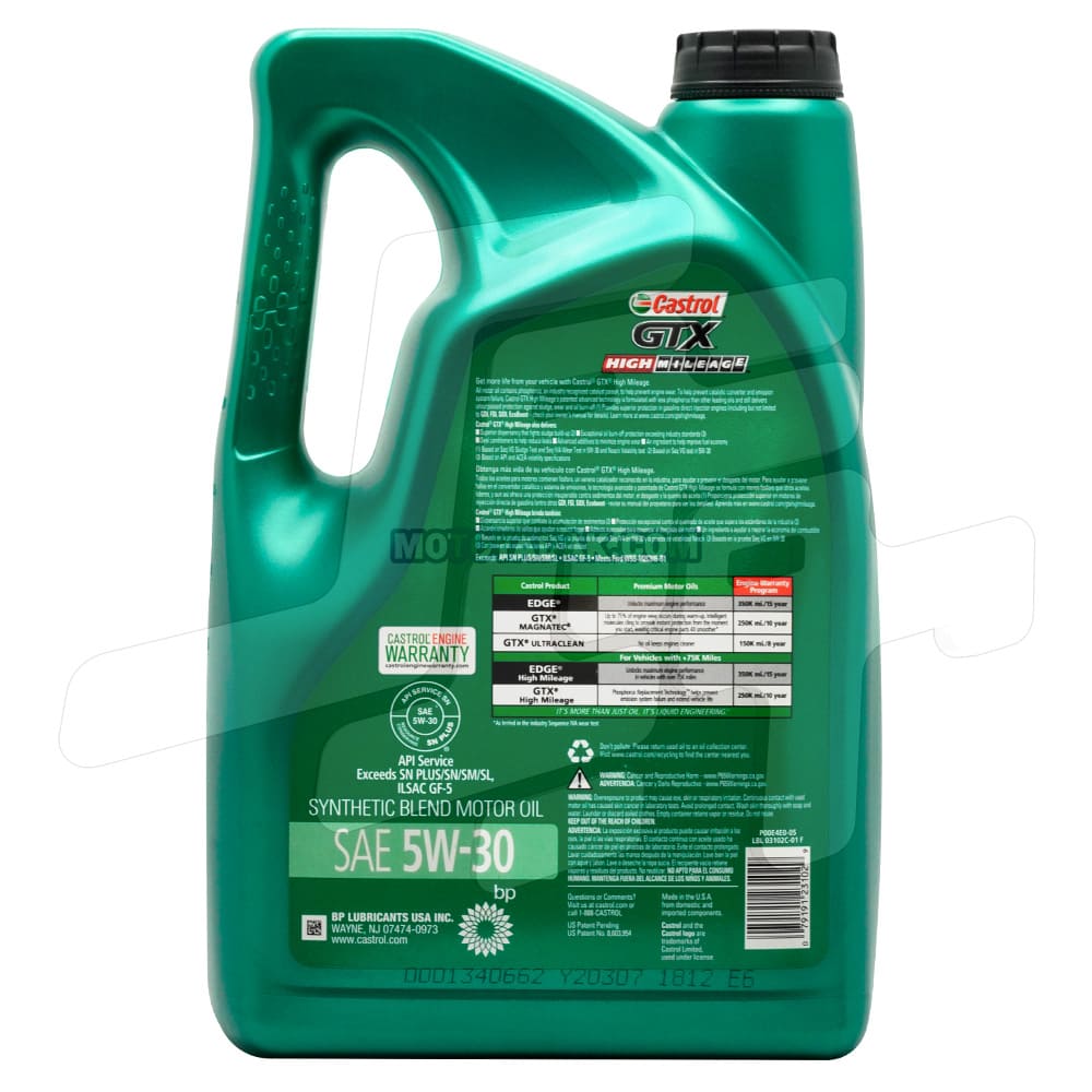 روغن موتور کاسترول GTX HIGH MILEAGE 5W-30 - تصویر 2